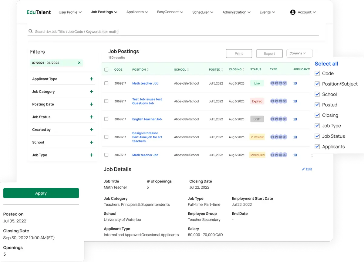 Educator Recruitment Platform